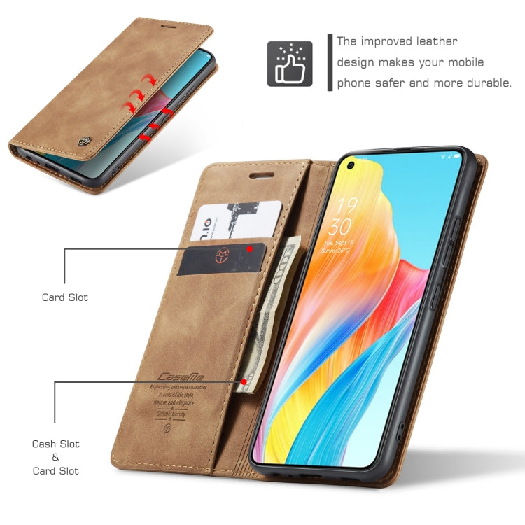 For OPPO A78 4G CaseMe 013 Multifunctional Horizontal Flip Leather Phone Case(Brown) - OPPO Cases by CaseMe | Online Shopping UK | buy2fix