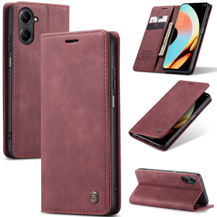 For Realme 10 Pro 5G CaseMe 013 Multifunctional Horizontal Flip Leather Phone Case(Wine Red) - Realme Cases by CaseMe | Online Shopping UK | buy2fix