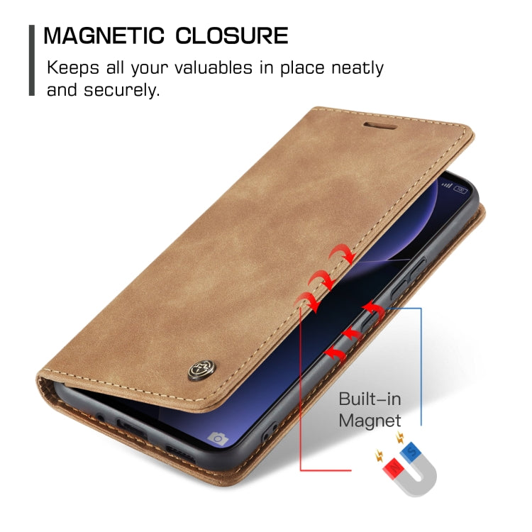 For Xiaomi 13T/13T Pro CaseMe 013 Multifunctional Horizontal Flip Leather Phone Case(Brown) - Xiaomi Cases by CaseMe | Online Shopping UK | buy2fix