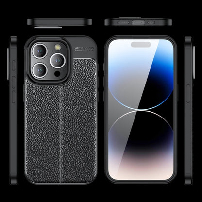 For iPhone 16 Pro Litchi Texture Shockproof TPU Phone Case(Black) - iPhone 16 Pro Cases by buy2fix | Online Shopping UK | buy2fix