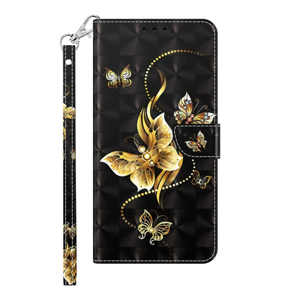 For Google Pixel 9 3D Painted Pattern Leather Phone Case(Golden Butterfly) - Google Cases by buy2fix | Online Shopping UK | buy2fix