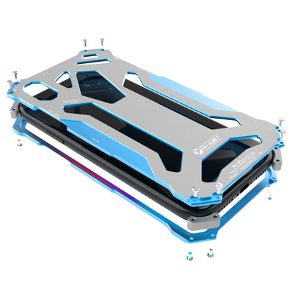 For iPhone X R-JUST Shockproof Armor Metal Protective Case(Blue) - More iPhone Cases by R-JUST | Online Shopping UK | buy2fix