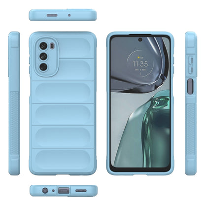 For Motorola Moto G62 5G Magic Shield TPU + Flannel Phone Case(Dark Blue) - Motorola Cases by buy2fix | Online Shopping UK | buy2fix