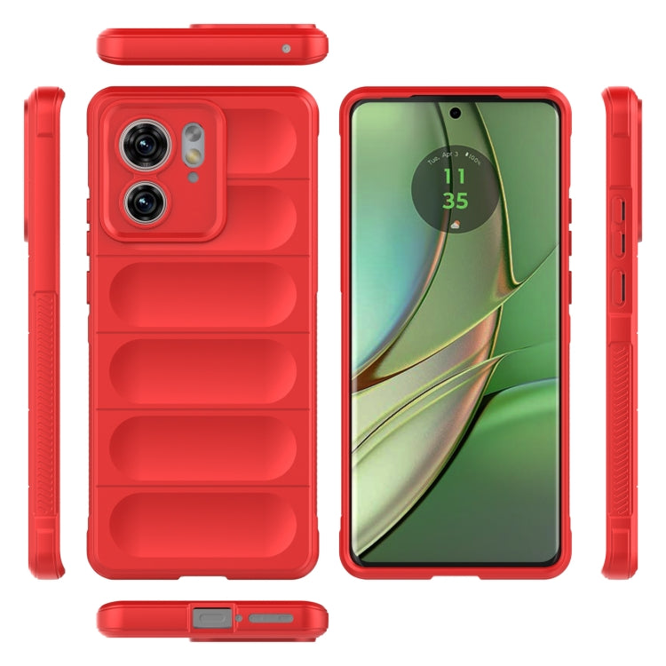 For Motorola Edge 40 5G Magic Shield TPU + Flannel Phone Case(Red) - Motorola Cases by buy2fix | Online Shopping UK | buy2fix