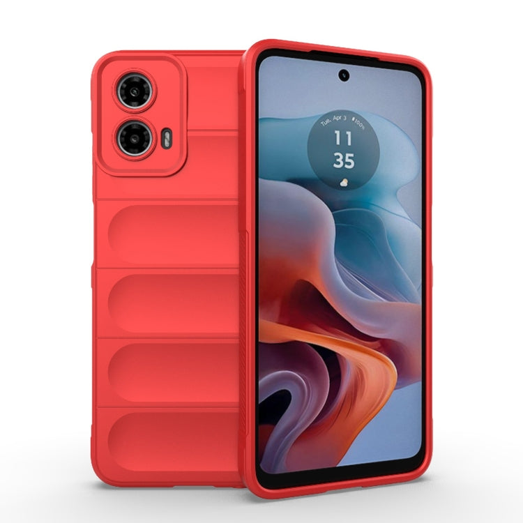 For Motorola Moto G34 5G Magic Shield TPU + Flannel Phone Case(Red) - Motorola Cases by buy2fix | Online Shopping UK | buy2fix