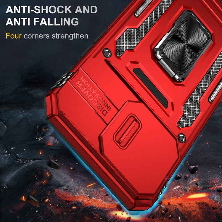 For iPhone 16 Pro Max Armor PC + TPU Camera Shield Phone Case(Red) - iPhone 16 Pro Max Cases by buy2fix | Online Shopping UK | buy2fix