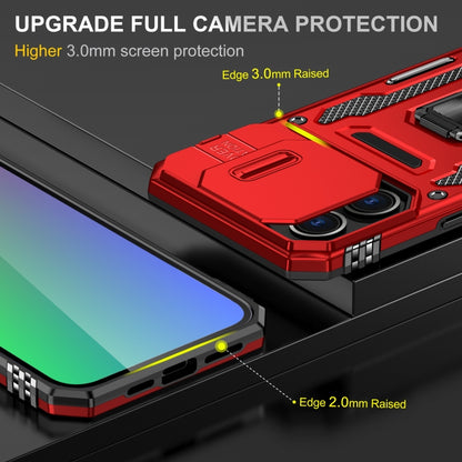 For iPhone 16 Pro Max Armor PC + TPU Camera Shield Phone Case(Red) - iPhone 16 Pro Max Cases by buy2fix | Online Shopping UK | buy2fix