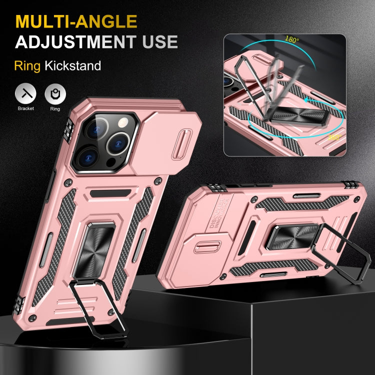 For iPhone 16 Pro Max Armor PC + TPU Camera Shield Phone Case(Rose Gold) - iPhone 16 Pro Max Cases by buy2fix | Online Shopping UK | buy2fix