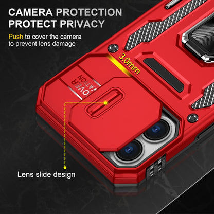 For iPhone 16 Plus Armor PC + TPU Camera Shield Phone Case(Red) - iPhone 16 Plus Cases by buy2fix | Online Shopping UK | buy2fix