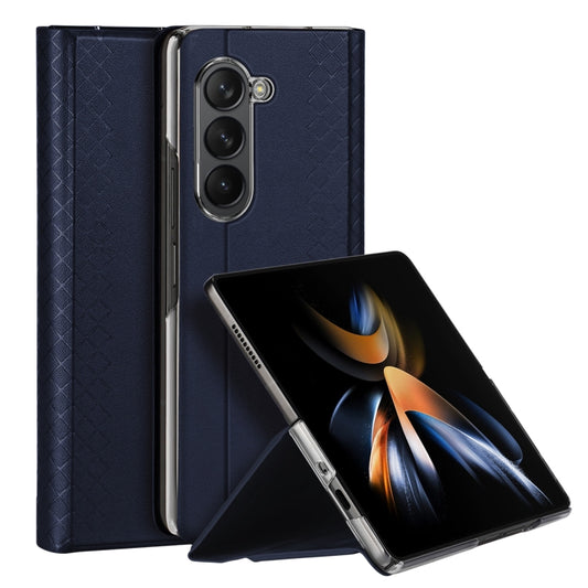 For Samsung Galaxy Z Fold5 5G DUX DUCIS Bril Series PU + TPU Phone Case(Blue) - Galaxy Z Fold5 Cases by DUX DUCIS | Online Shopping UK | buy2fix