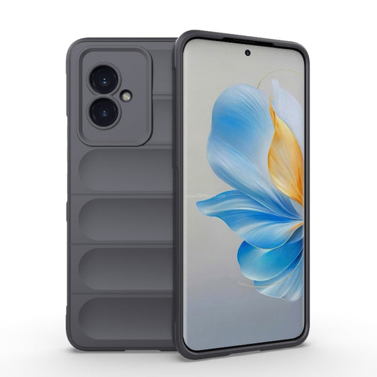 For Honor 100 5G Magic Shield TPU + Flannel Phone Case(Dark Grey) - Honor Cases by buy2fix | Online Shopping UK | buy2fix