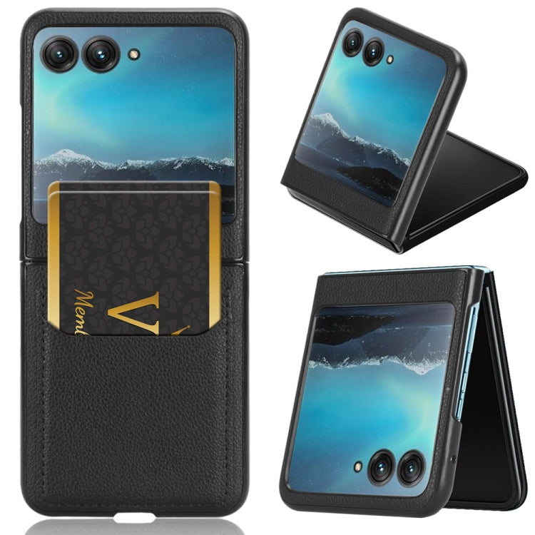 For Motorola Moto Razr 40 Ultra Litchi Texture Card Slot Phone Case(Black) - Motorola Cases by buy2fix | Online Shopping UK | buy2fix