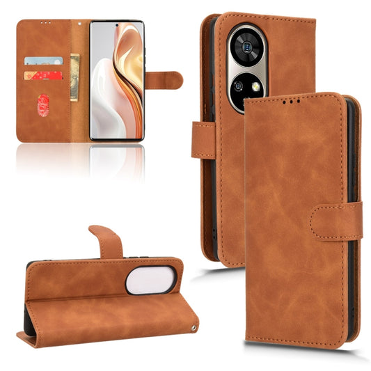 For Ulefone Note 17 Pro Skin Feel Magnetic Flip Leather Phone Case(Brown) - Ulefone Cases by buy2fix | Online Shopping UK | buy2fix