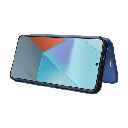 For Xiaomi Redmi Note 13 Pro Carbon Fiber Texture Flip Leather Phone Case(Blue) - Note 13 Pro Cases by buy2fix | Online Shopping UK | buy2fix