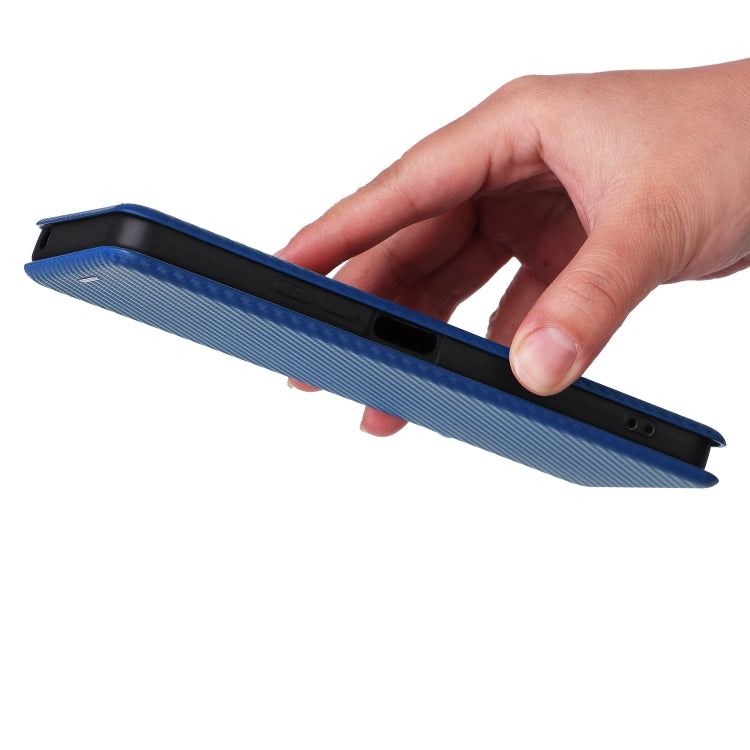 For Xiaomi Redmi 13C 5G / 4G Carbon Fiber Texture Flip Leather Phone Case(Blue) - 13C Cases by buy2fix | Online Shopping UK | buy2fix