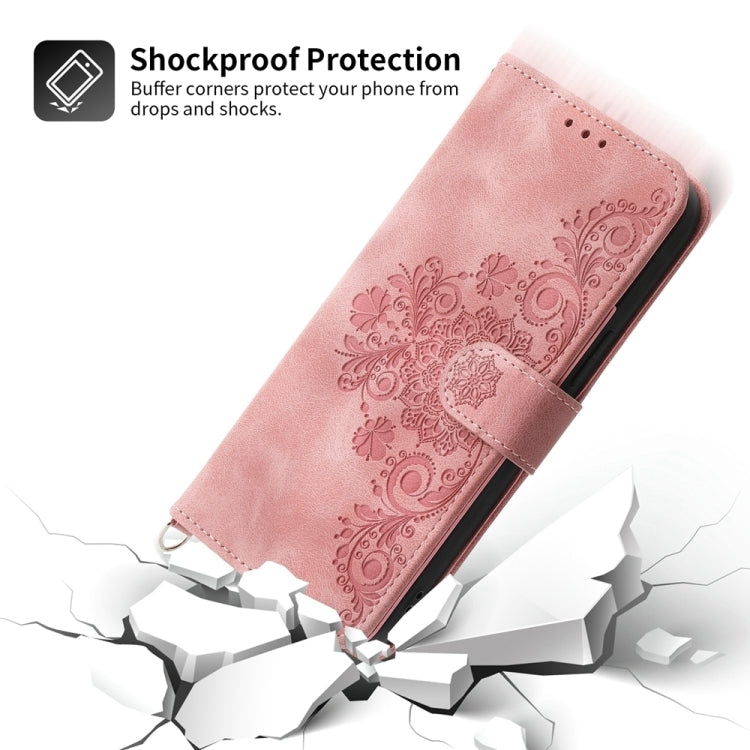 For Xiaomi Redmi 13C Skin-feel Flowers Embossed Wallet Leather Phone Case(Pink) - 13C Cases by buy2fix | Online Shopping UK | buy2fix