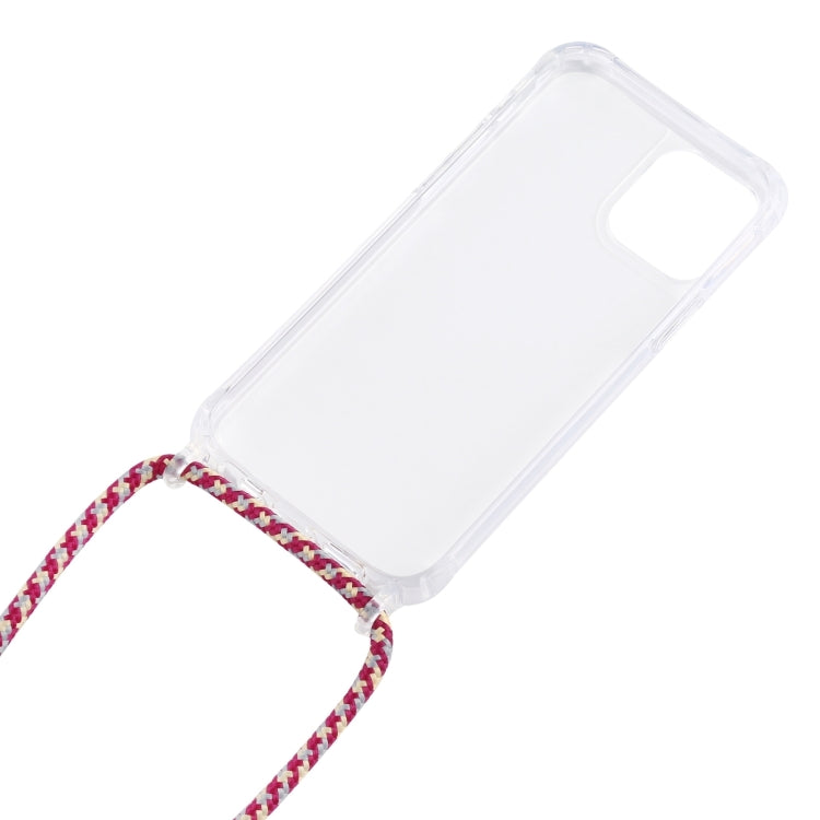 For iPhone 16 Pro Transparent Acrylic Airbag Shockproof Phone Protective Case with Lanyard(Yellow Pink Grey) - iPhone 16 Pro Cases by buy2fix | Online Shopping UK | buy2fix