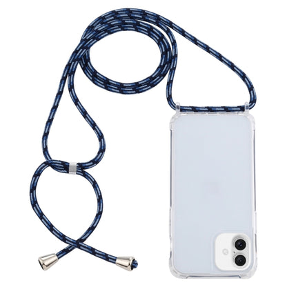 For iPhone 16 Transparent Acrylic Airbag Shockproof Phone Protective Case with Lanyard(Gradient Blue) - iPhone 16 Cases by buy2fix | Online Shopping UK | buy2fix