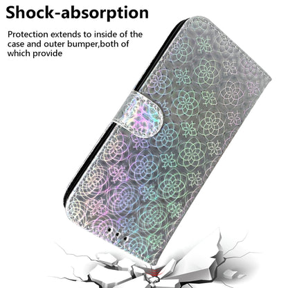 For iPhone 16 Pro Colorful Magnetic Buckle Leather Phone Case(Silver) - iPhone 16 Pro Cases by buy2fix | Online Shopping UK | buy2fix