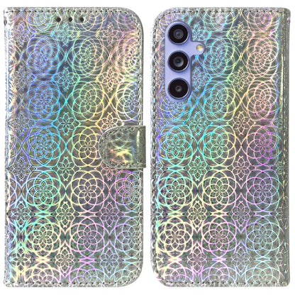 For Samsung Galaxy S23 FE 5G Colorful Magnetic Buckle Leather Phone Case(Silver) - Galaxy S23 FE 5G Cases by buy2fix | Online Shopping UK | buy2fix