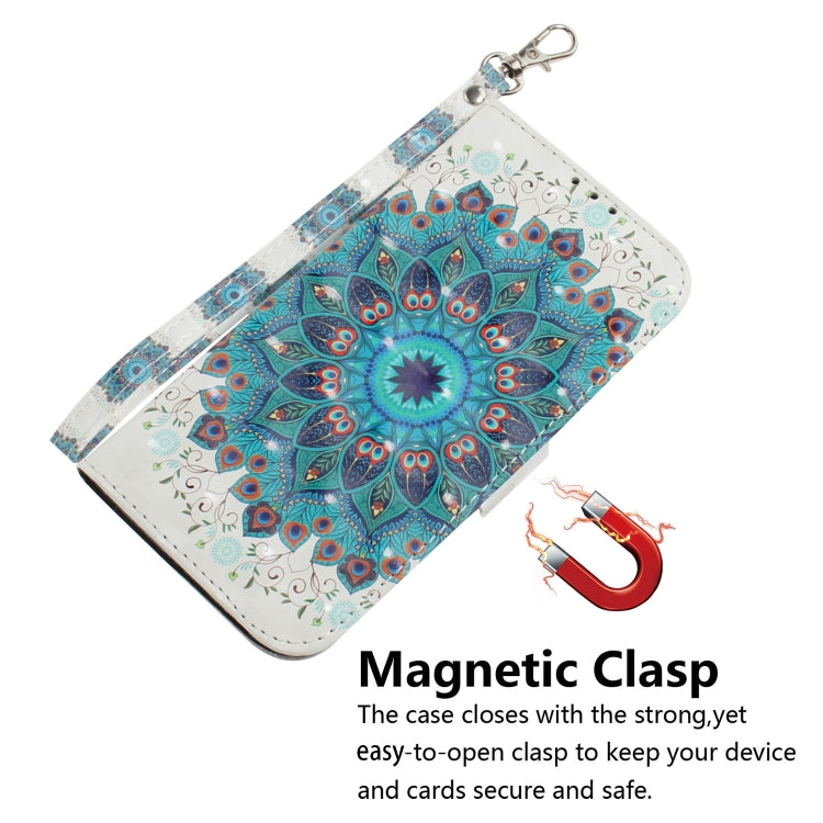 For iPhone SE 2024 3D Colored Horizontal Flip Leather Phone Case(Peacock Wreath) - More iPhone Cases by buy2fix | Online Shopping UK | buy2fix