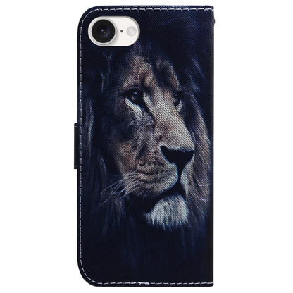 For iPhone SE 2024 Coloured Drawing Flip Leather Phone Case(Lion) - More iPhone Cases by buy2fix | Online Shopping UK | buy2fix