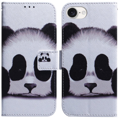 For iPhone SE 2024 Coloured Drawing Flip Leather Phone Case(Panda) - More iPhone Cases by buy2fix | Online Shopping UK | buy2fix