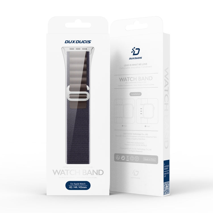 For Apple Watch Series 7 45mm DUX DUCIS GS Series Nylon Loop Watch Band(Indigo Blue) - Watch Bands by DUX DUCIS | Online Shopping UK | buy2fix