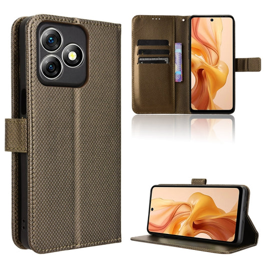 For Ulefone Note 18 Ultra Diamond Texture Leather Phone Case(Brown) - Ulefone Cases by buy2fix | Online Shopping UK | buy2fix