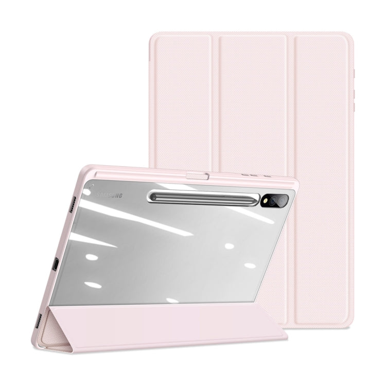 For Samsung Galaxy Tab S9+ DUX DUCIS TOBY Series Antiskid Leather Tablet Case with Sleep / Wake-up Function(Pink) - Galaxy Tab S9+ Cases by DUX DUCIS | Online Shopping UK | buy2fix