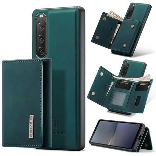 For Sony Xperia 10 V DG.MING M1 Series 3-Fold Multi Card Wallet + Magnetic Phone Case(Green) - Sony Cases by DG.MING | Online Shopping UK | buy2fix