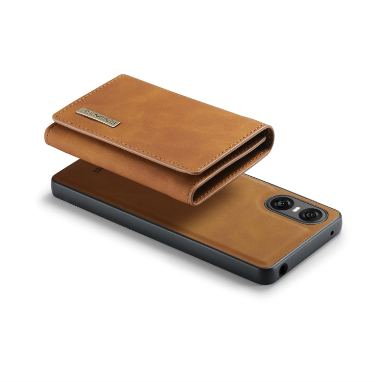 For Sony Xperia 10 VI DG.MING M1 Series 3-Fold Multi Card Wallet + Magnetic Phone Case(Brown) - Sony Cases by DG.MING | Online Shopping UK | buy2fix