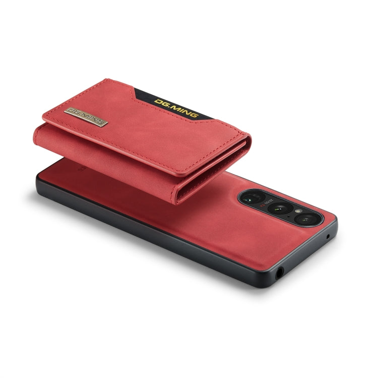 For Sony Xperia 1 V DG.MING M2 Series 3-Fold Multi Card Bag + Magnetic Phone Case(Red) - Sony Cases by DG.MING | Online Shopping UK | buy2fix