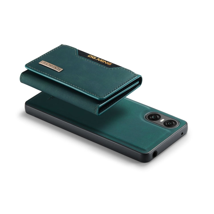 For Sony Xperia 10 VI DG.MING M2 Series 3-Fold Multi Card Bag + Magnetic Phone Case(Green) - Sony Cases by DG.MING | Online Shopping UK | buy2fix