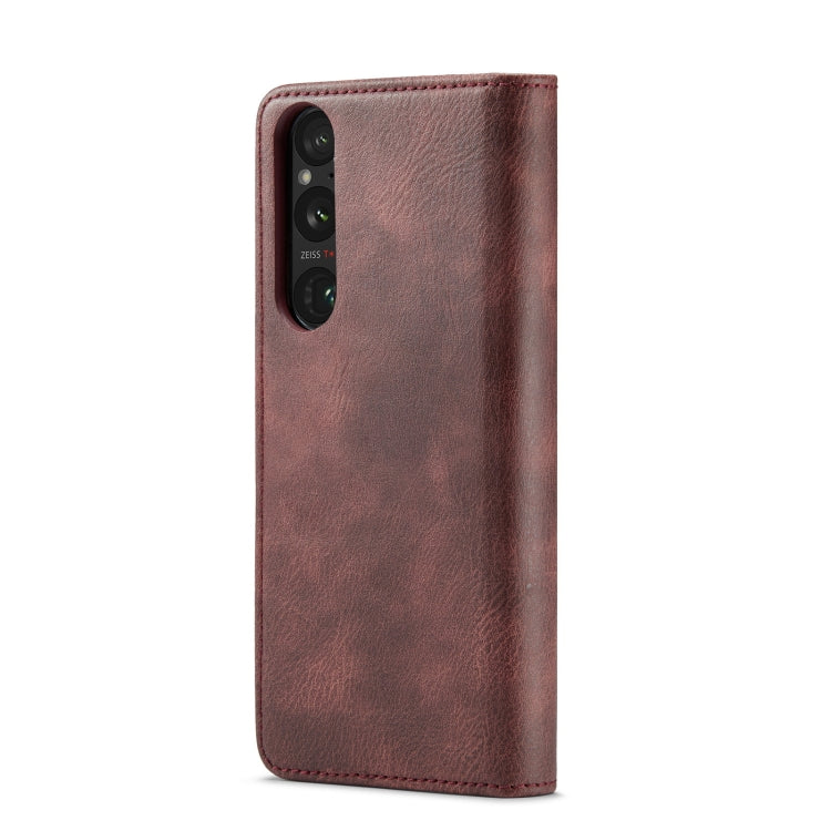 For Sony Xperia 1 V DG.MING Crazy Horse Texture Detachable Magnetic Leather Phone Case(Red) - Sony Cases by DG.MING | Online Shopping UK | buy2fix