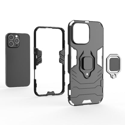 For iPhone 16 Pro Max Shockproof PC + TPU Holder Phone Case(Black) - iPhone 16 Pro Max Cases by buy2fix | Online Shopping UK | buy2fix