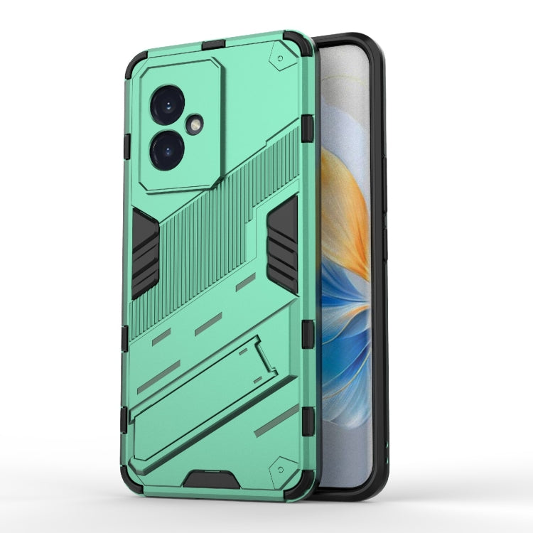 For Honor 100 5G Punk Armor 2 in 1 PC + TPU Phone Case with Holder(Green) - Honor Cases by buy2fix | Online Shopping UK | buy2fix