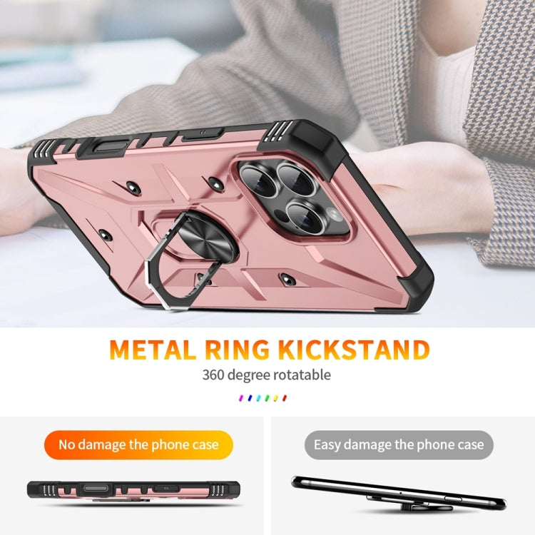 For iPhone 16 Pro Ring Holder Phone Case(Rose Gold) - iPhone 16 Pro Cases by buy2fix | Online Shopping UK | buy2fix