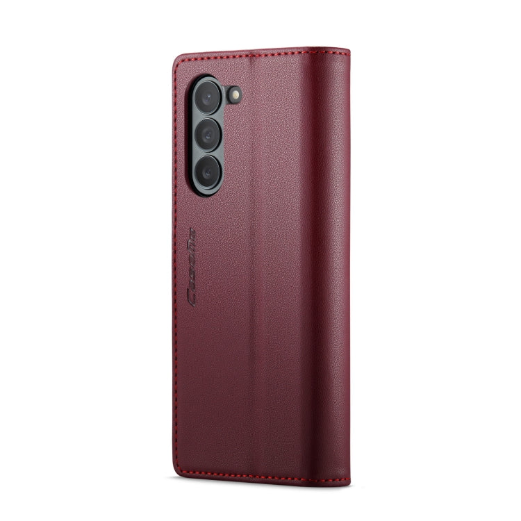 For Samsung Galaxy Z Fold6 5G CaseMe 023 Butterfly Buckle Litchi Texture RFID Anti-theft Leather Phone Case(Wine Red) - Galaxy Z Fold6 5G Cases by CaseMe | Online Shopping UK | buy2fix