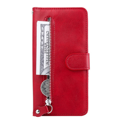 For Xiaomi Redmi K70 / K70 Pro Fashion Calf Texture Zipper Leather Phone Case(Red) - K70 Pro Cases by buy2fix | Online Shopping UK | buy2fix