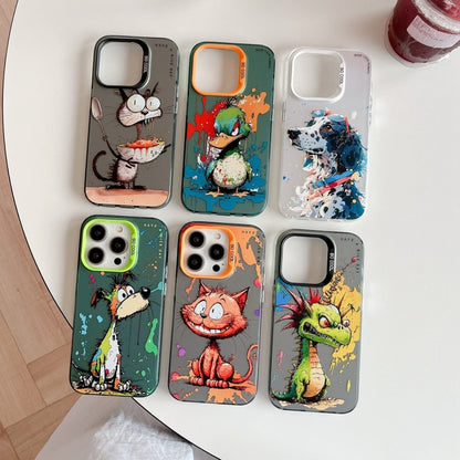 For iPhone 16 Pro Max Animal Pattern Oil Painting Series PC + TPU Phone Case(Rabbit) - iPhone 16 Pro Max Cases by buy2fix | Online Shopping UK | buy2fix