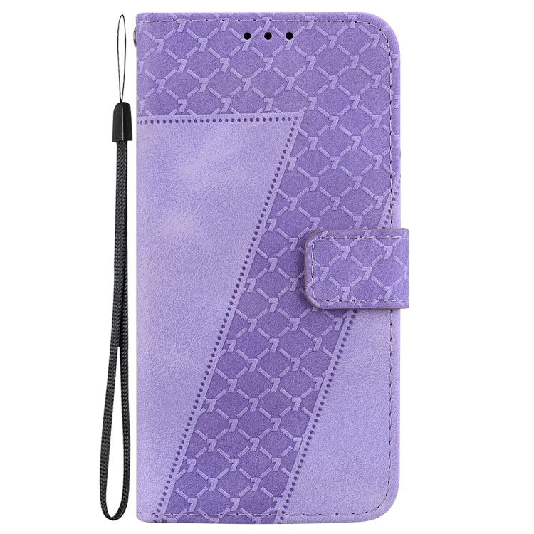 For iPhone SE 2024 Seven-shaped Embossed Leather Phone Case(Purple) - More iPhone Cases by buy2fix | Online Shopping UK | buy2fix