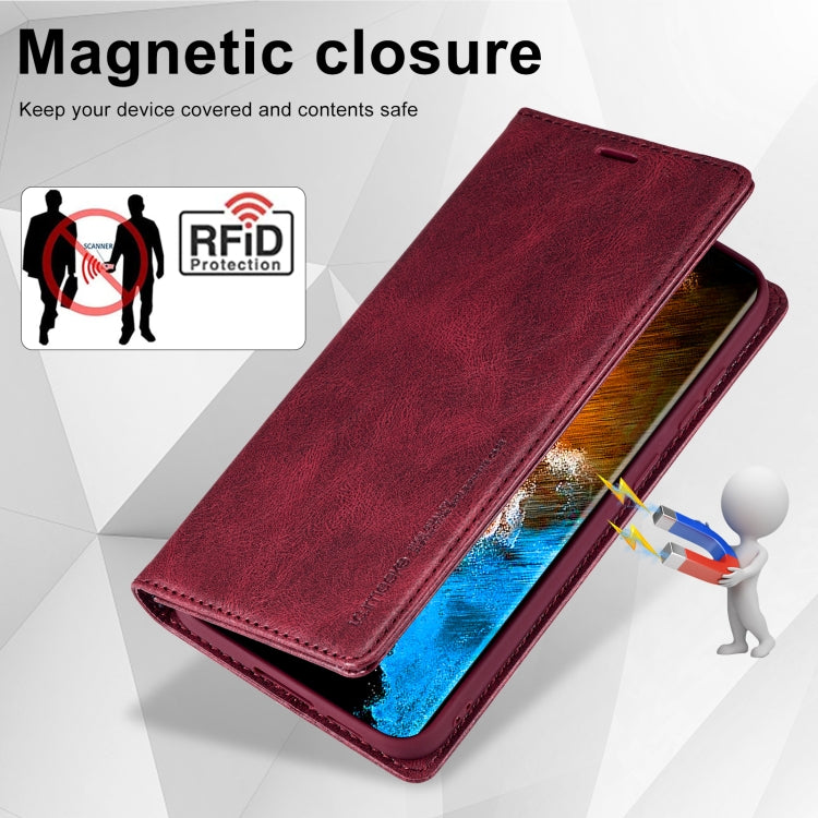 For Samsung Galaxy S24 LC.IMEEKE RFID Anti-theft Leather Phone Case(Red) - Galaxy S24 5G Cases by LC.IMEEKE | Online Shopping UK | buy2fix