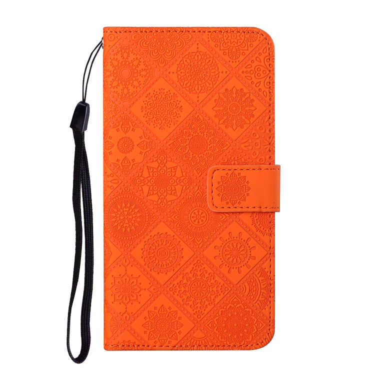 For iPhone 16 Ethnic Style Embossed Pattern Leather Phone Case(Orange) - iPhone 16 Cases by buy2fix | Online Shopping UK | buy2fix