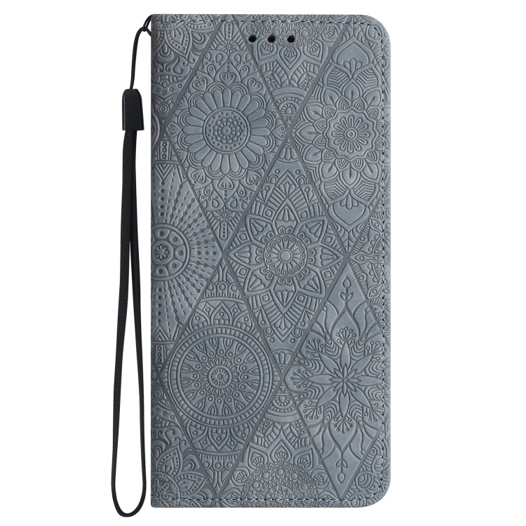 For iPhone 16 Pro Ethnic Embossed Adsorption Leather Phone Case(Grey) - iPhone 16 Pro Cases by buy2fix | Online Shopping UK | buy2fix