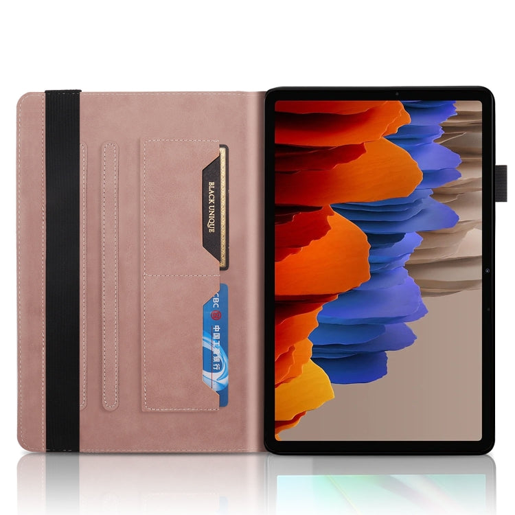 For Samsung Galaxy Tab S8 / S7 Life Tree Series Horizontal Flip Leather Tablet Case(Rose Gold) - Galaxy Tab S8 Cases by buy2fix | Online Shopping UK | buy2fix