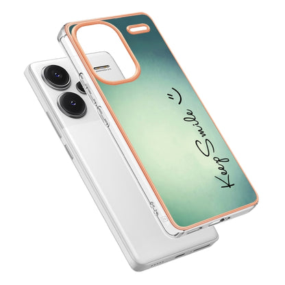 For Xiaomi Redmi Note 13 Pro+ 5G Electroplating Marble Dual-side IMD Phone Case(Smile) - Note 13 Pro+ Cases by buy2fix | Online Shopping UK | buy2fix