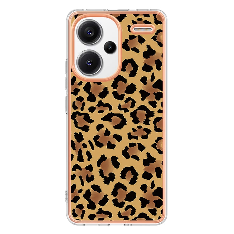 For Xiaomi Redmi Note 13 Pro+ 5G Electroplating Marble Dual-side IMD Phone Case(Leopard Print) - Note 13 Pro+ Cases by buy2fix | Online Shopping UK | buy2fix