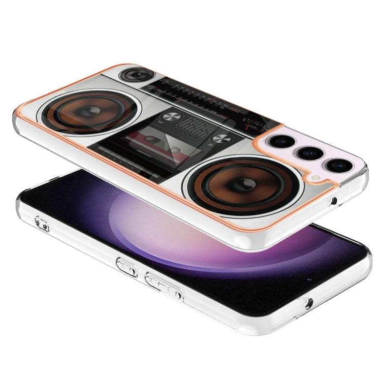For Samsung Galaxy S23 5G Electroplating Marble Dual-side IMD Phone Case(Retro Radio) - Galaxy S23 5G Cases by buy2fix | Online Shopping UK | buy2fix