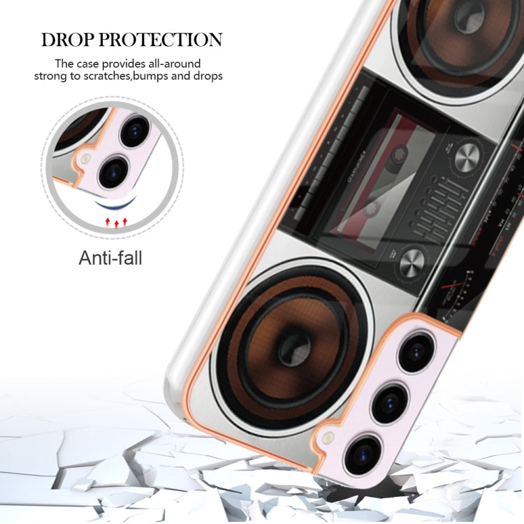 For Samsung Galaxy S23 5G Electroplating Marble Dual-side IMD Phone Case(Retro Radio) - Galaxy S23 5G Cases by buy2fix | Online Shopping UK | buy2fix